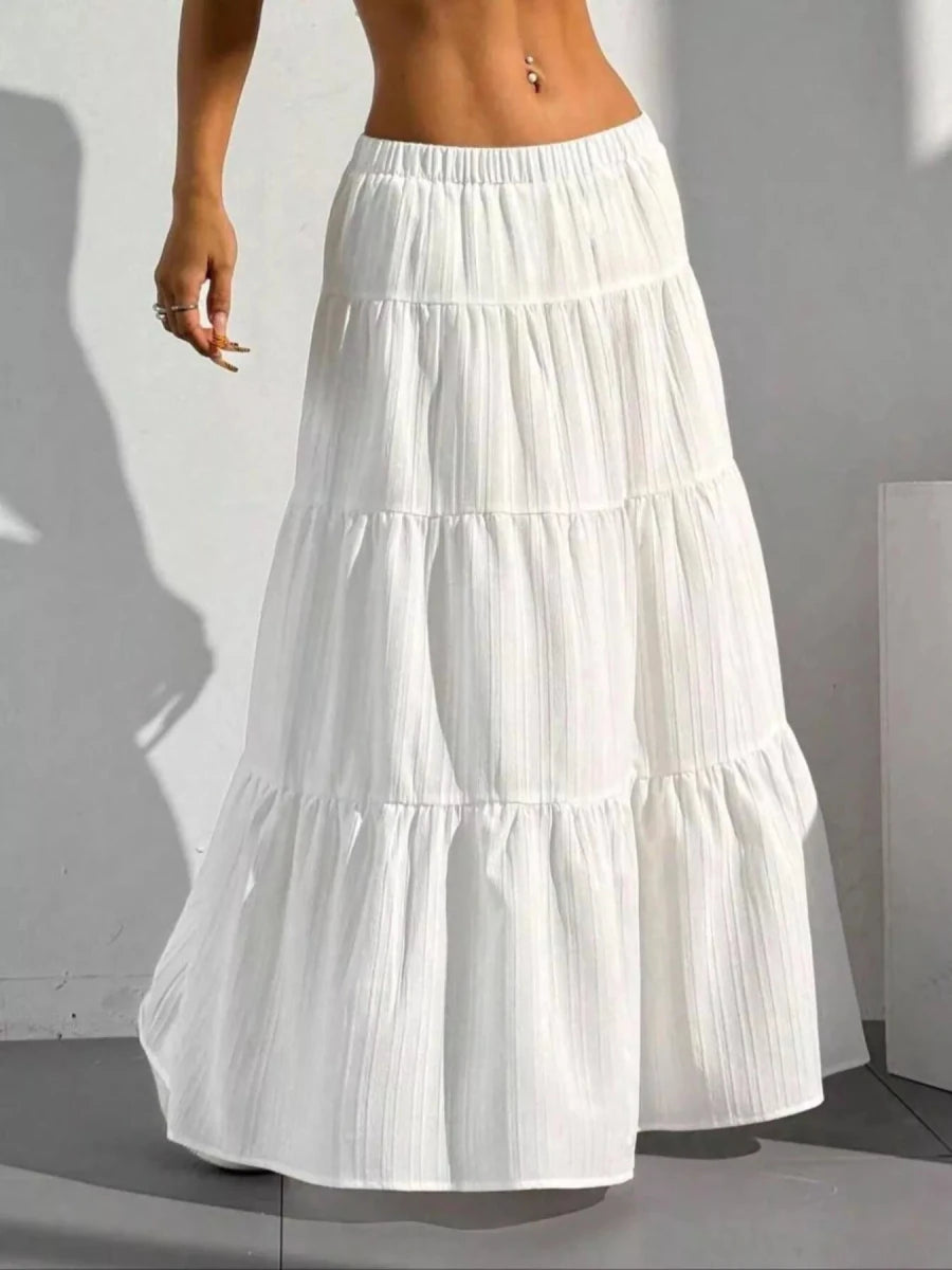 Lace maxi skirt off white
