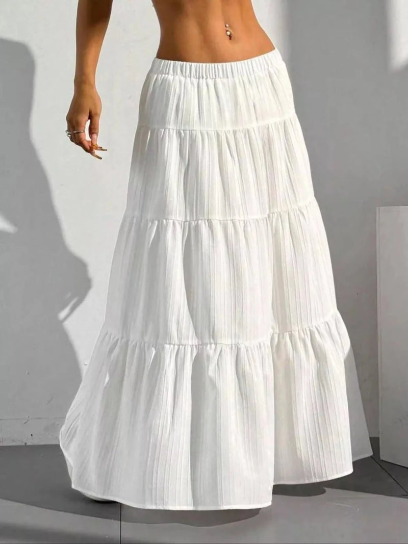 Lace maxi skirt off white