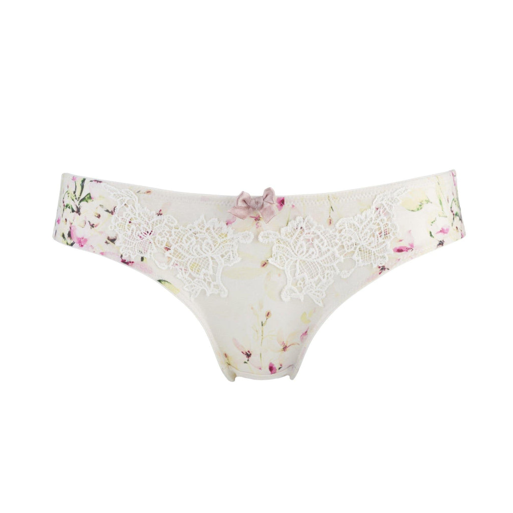 white underwear with pink ribbon