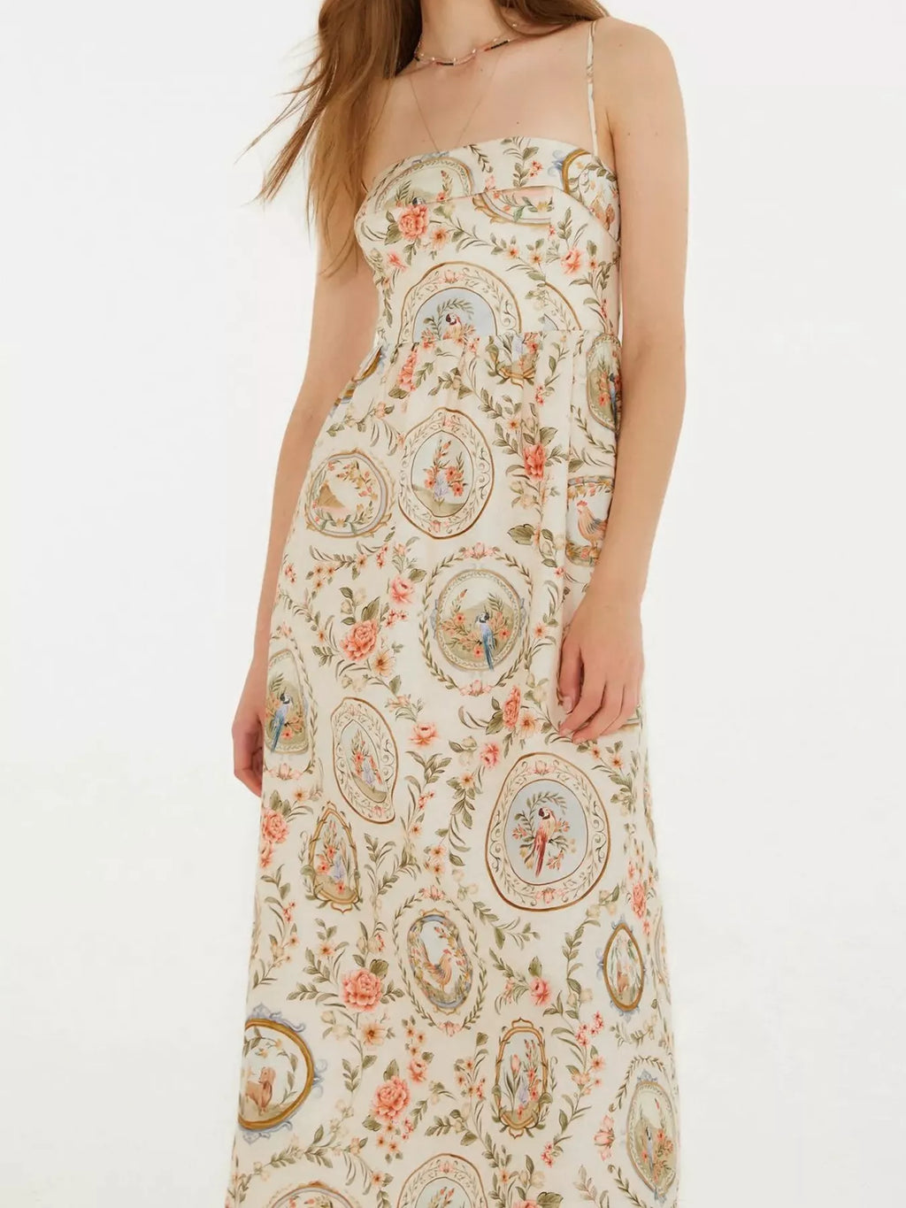 Floral Print Spaghetti Strap Midi Dress - Salty Season LLC
