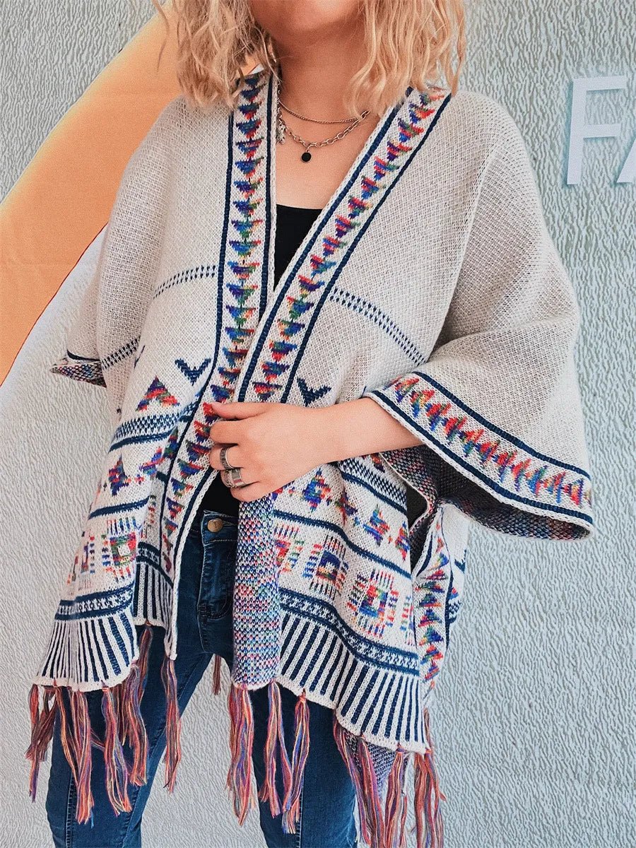 Fringe Open Front Cardigan - Salty Season LLC