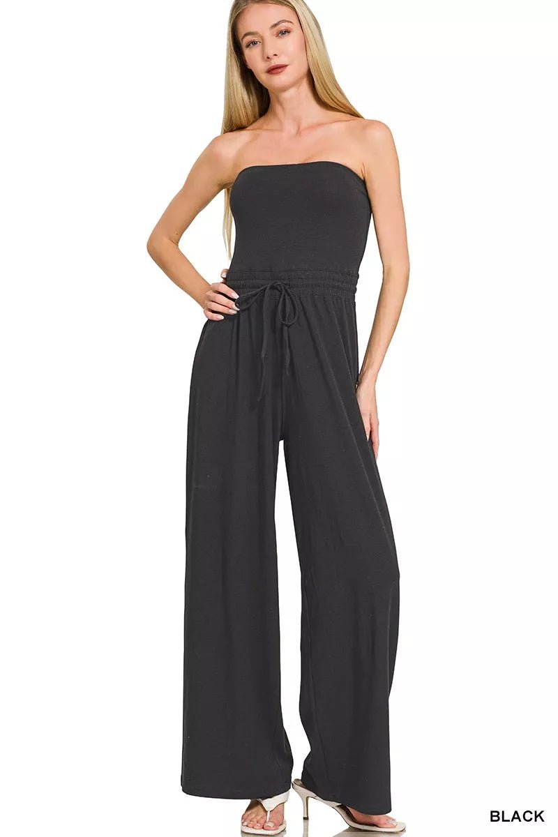 Zenana Jumpsuit with Drawstring Waist - Salty Season LLC