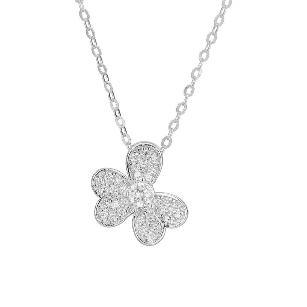 925 Sterling Silver Clover Pendant Necklace - Salty Season LLC