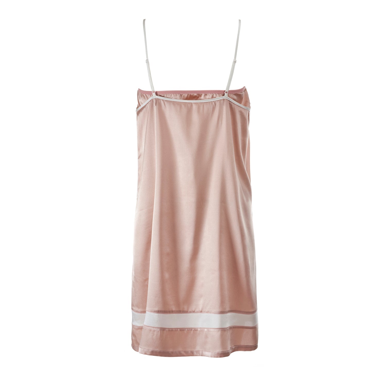 pink robe with white stripe