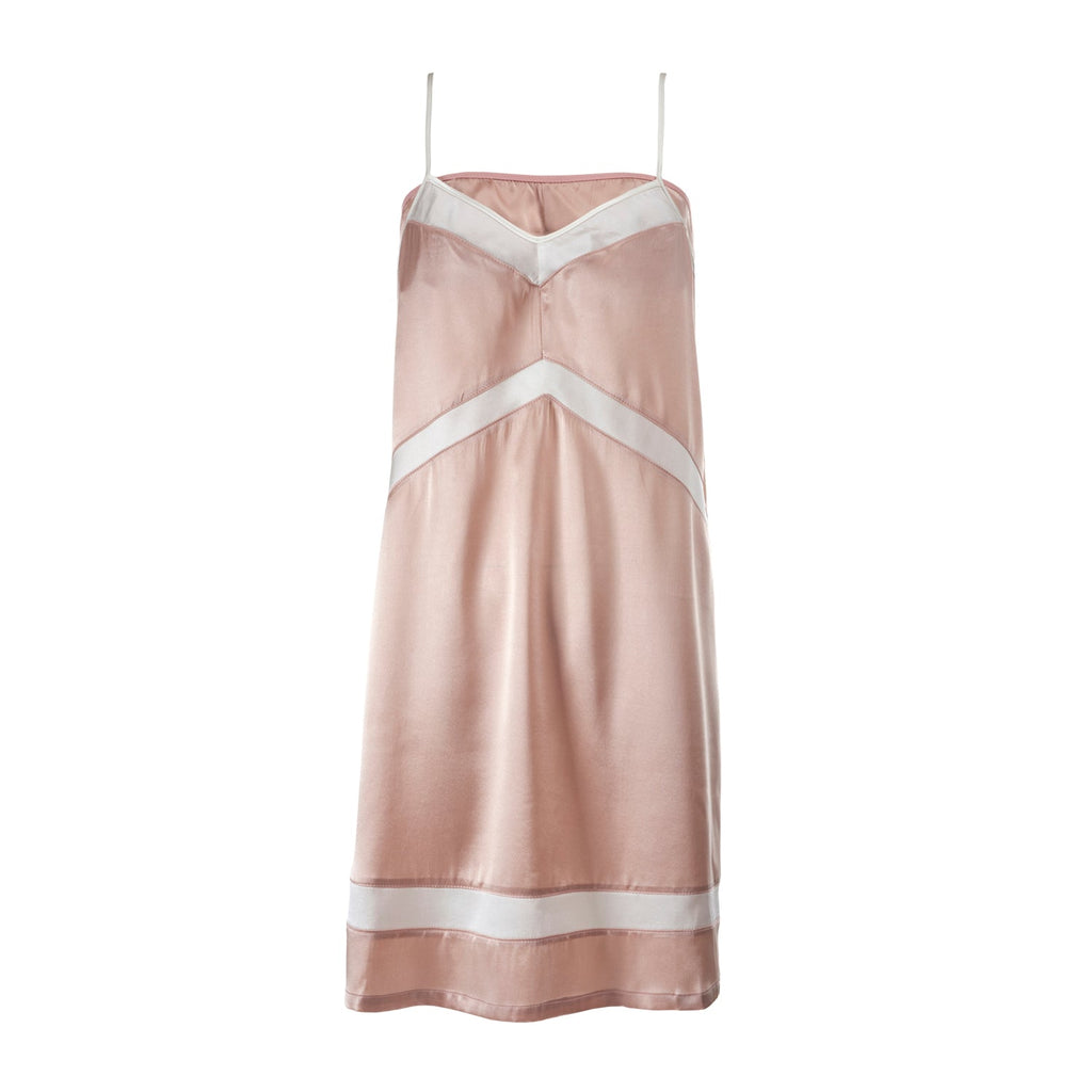 pink robe white stripe