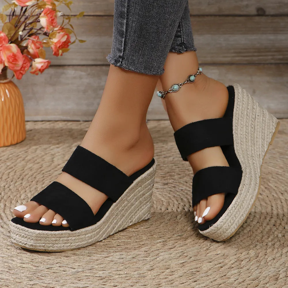 Open Toe Platform Wedge Sandals - Salty Season LLC