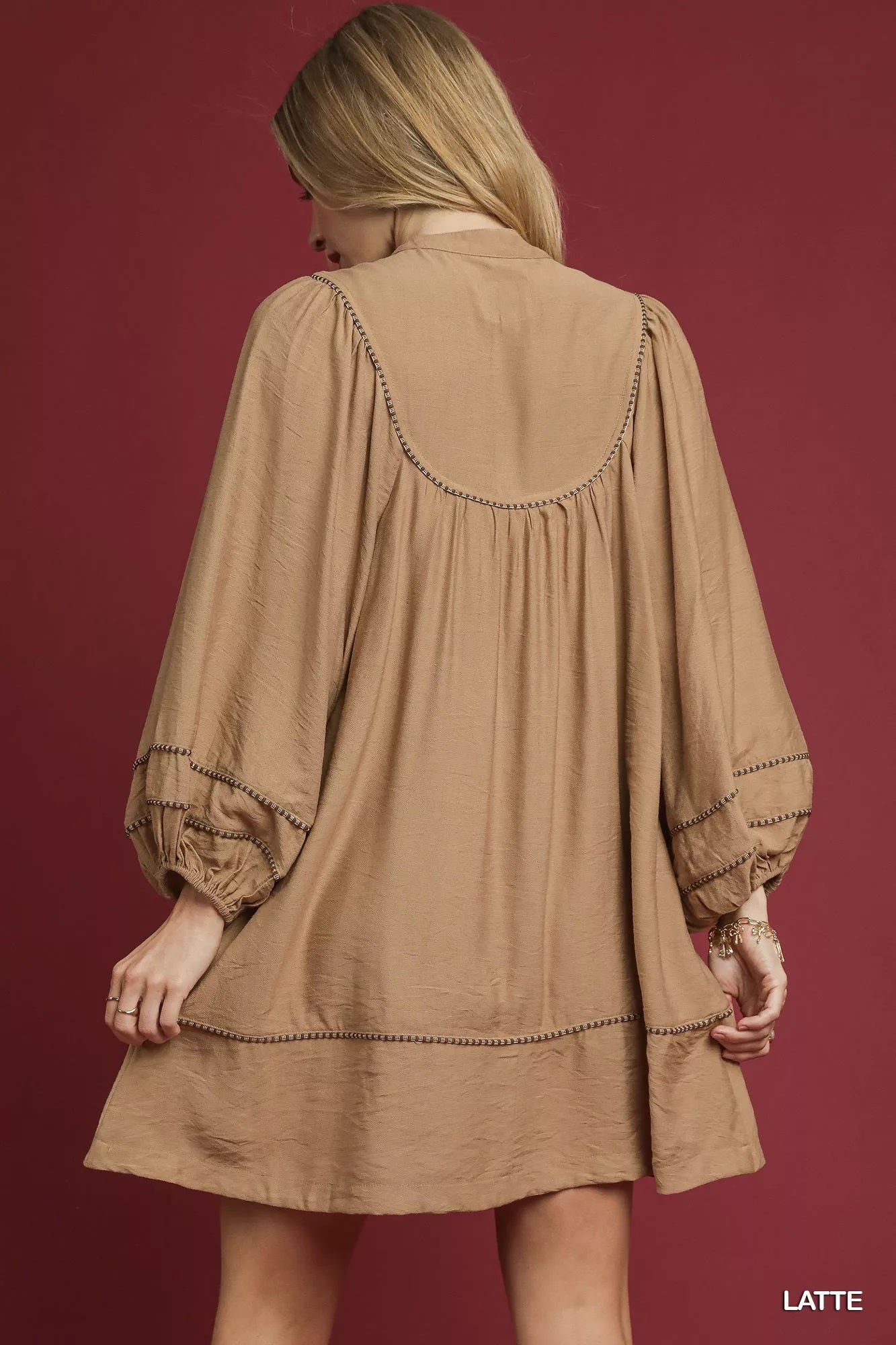 Umgee Boho Peasant Mini Dress with Trim Detail - Salty Season LLC