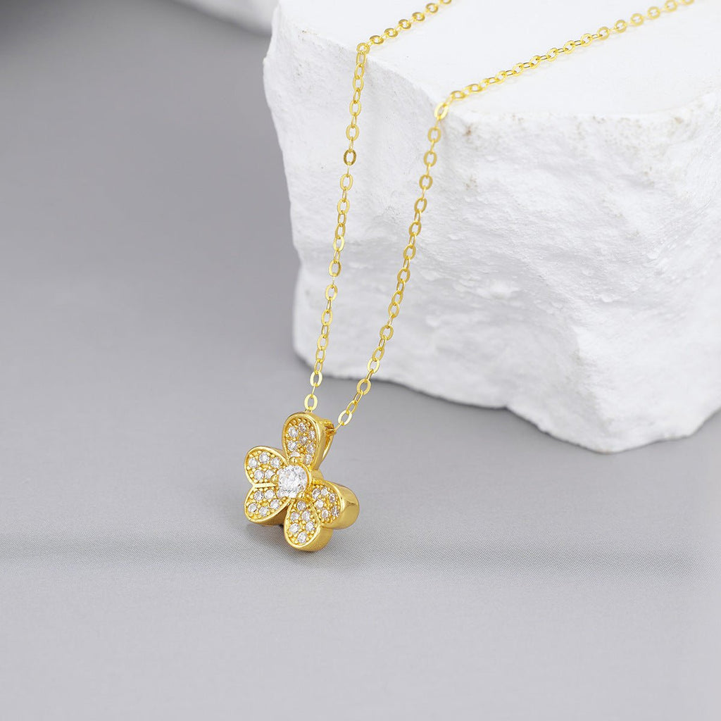 925 Sterling Silver Clover Pendant Necklace - Salty Season LLC