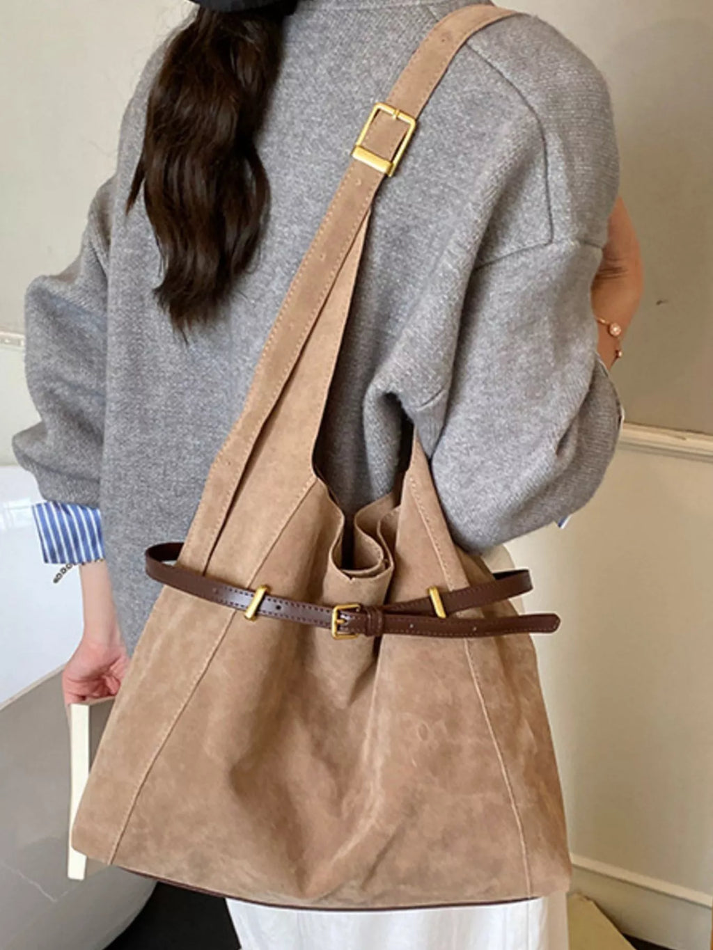 Buckle Adjustable Strap Shoulder Bag - Salty Season LLC