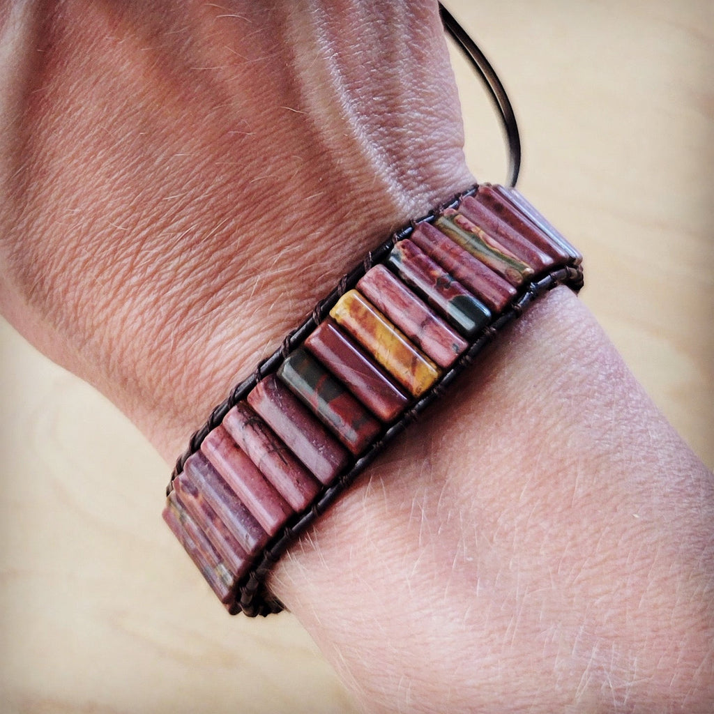 **Woven Picasso Stacked Stone Beaded Bracelet 810n - Salty Season LLC