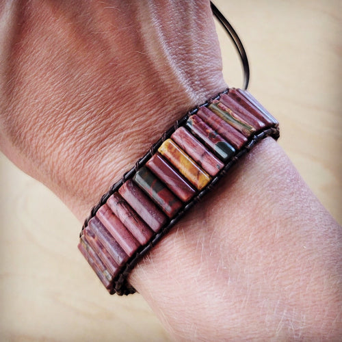 **Woven Picasso Stacked Stone Beaded Bracelet 810n - Salty Season LLC