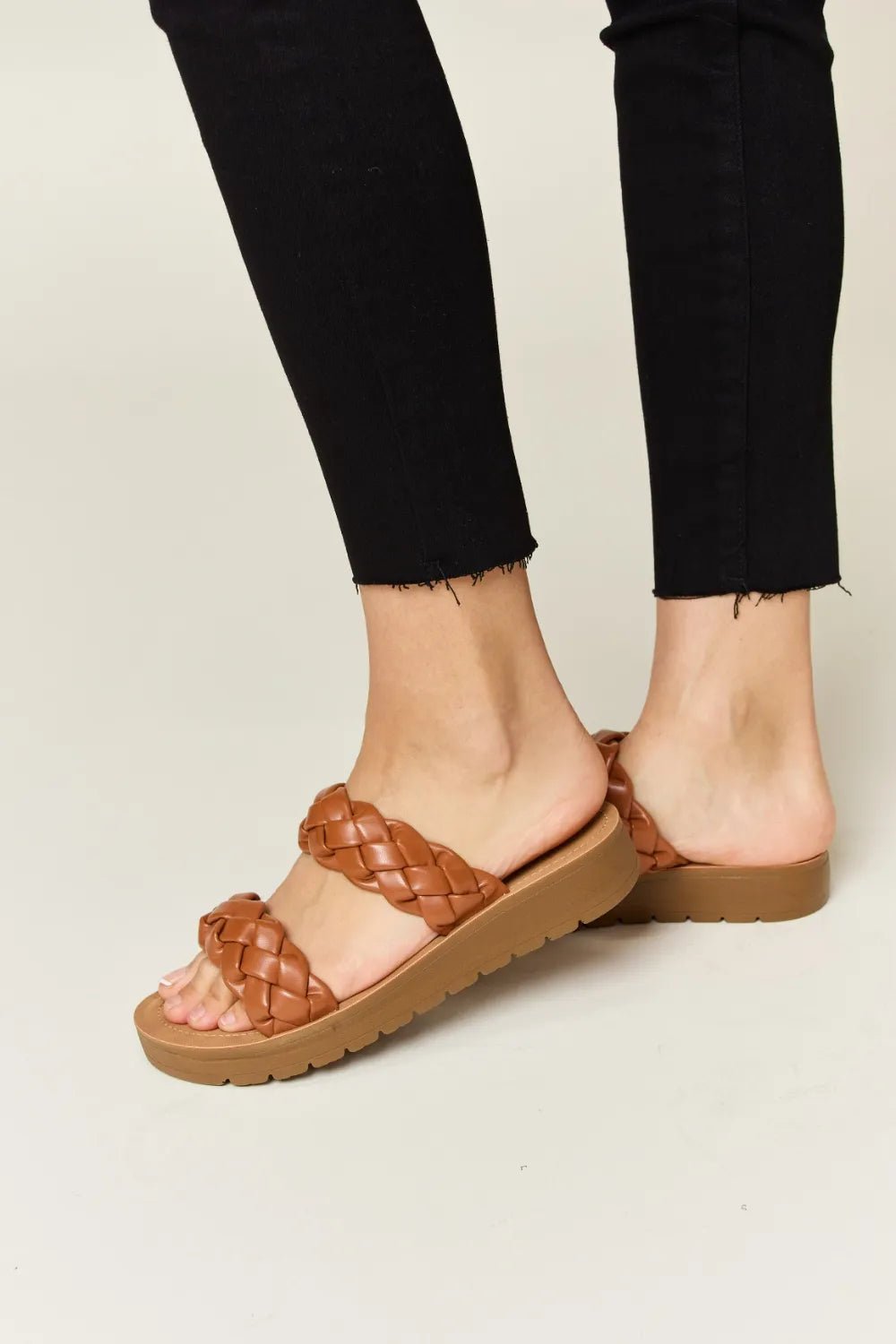 WILD DIVA Woven Dual Band Platform Sandals - Salty Season LLC