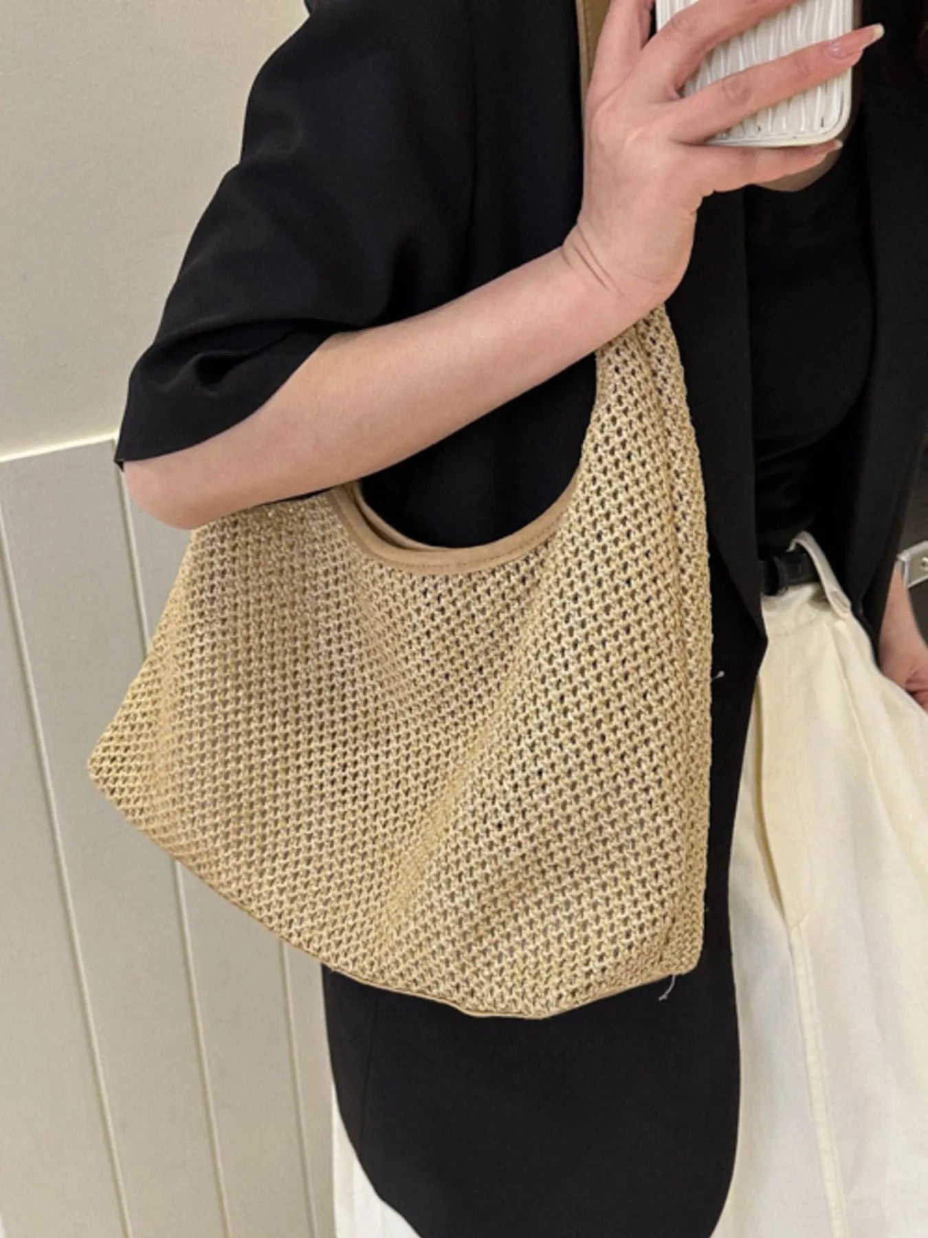 Woven Straw Shoulder Bag - Salty Season LLC
