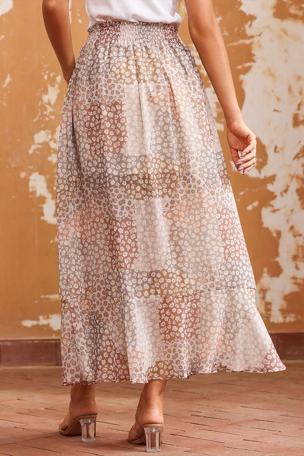 Floral Buttoned Front Slit Skirt - Salty Season LLC