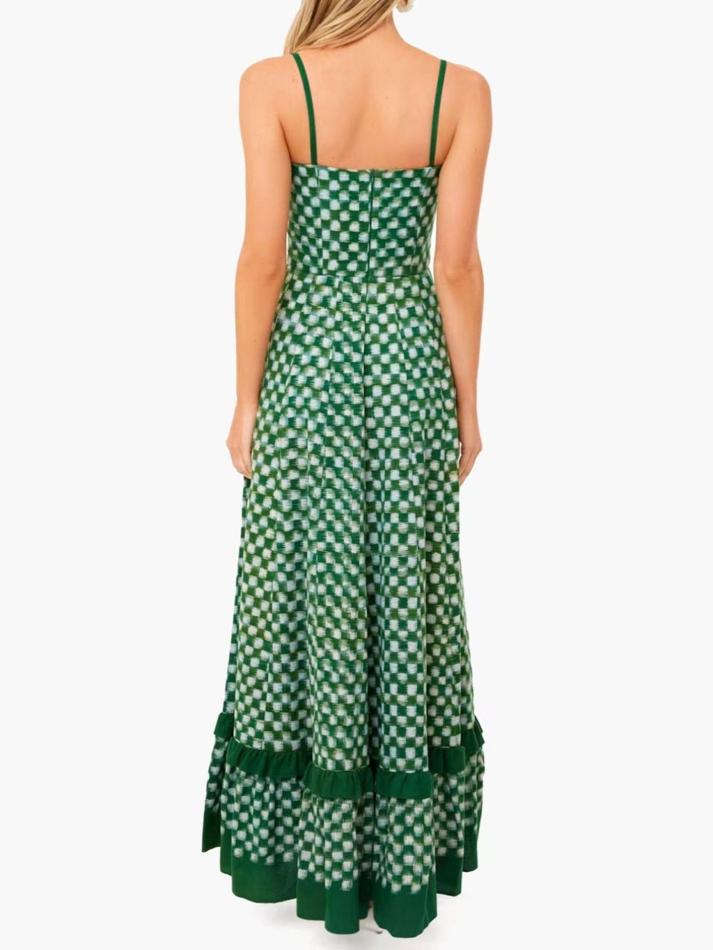 Checkered Spaghetti Strap Maxi Dress - Salty Season LLC