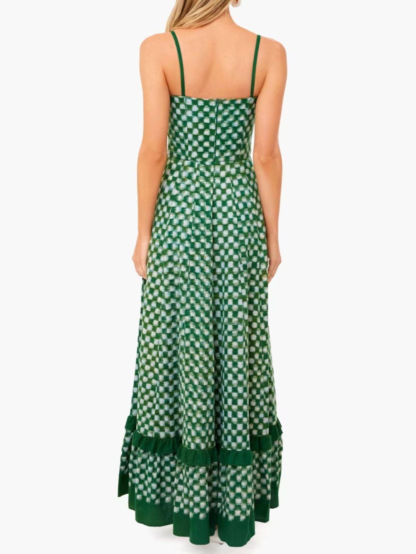 Checkered Spaghetti Strap Maxi Dress - Salty Season LLC