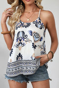 Bohemian Fashion Print Spaghetti Straps Loose Tank - Salty Season LLC