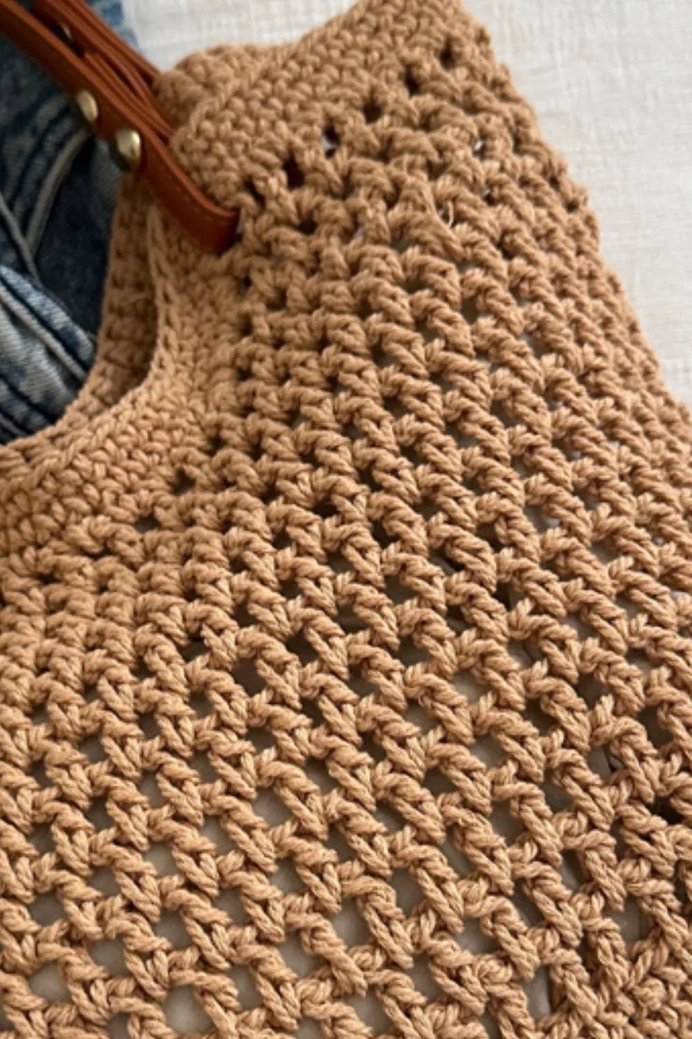 Openwork Woven Tote Bag - Salty Season LLC