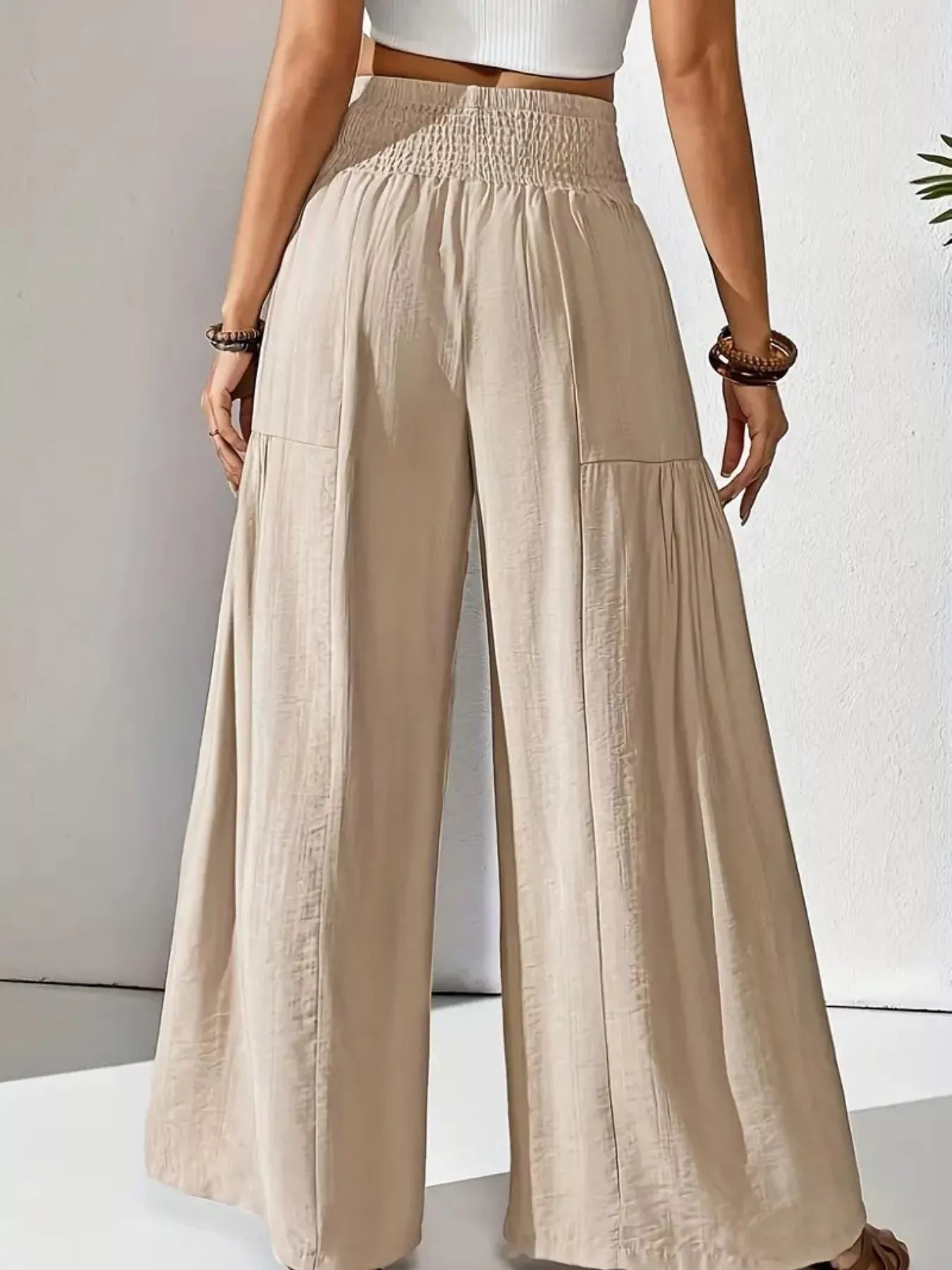 Smocked Waist Wide Leg- Salty Season LLC