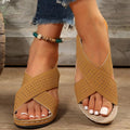 Criss-Cross Comfort Wedge Sandals - Salty Season LLC
