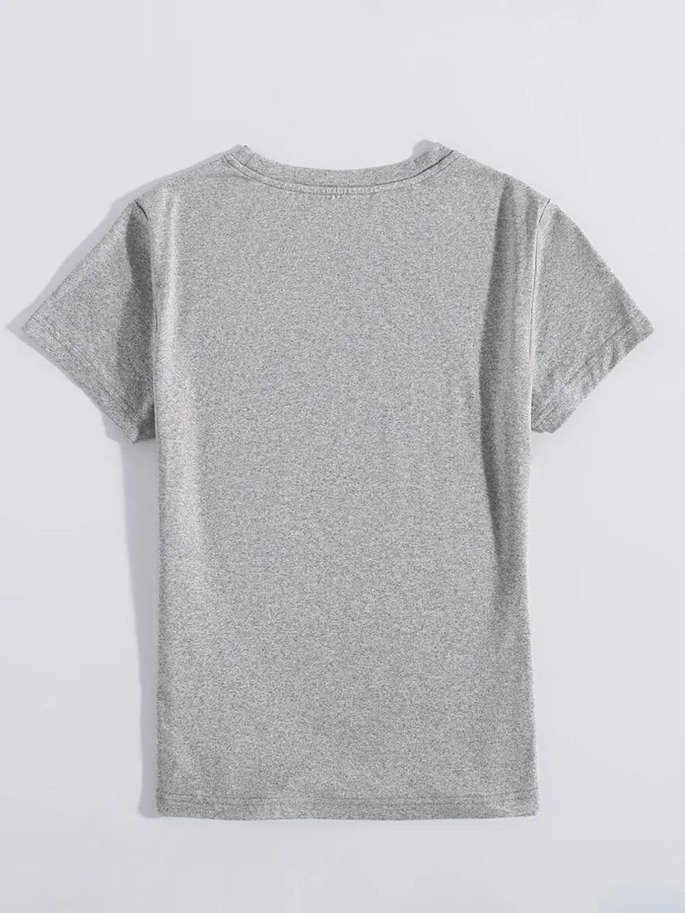 grey back Graphic Round Neck Short Sleeve T-Shirt - Salty Season LLC