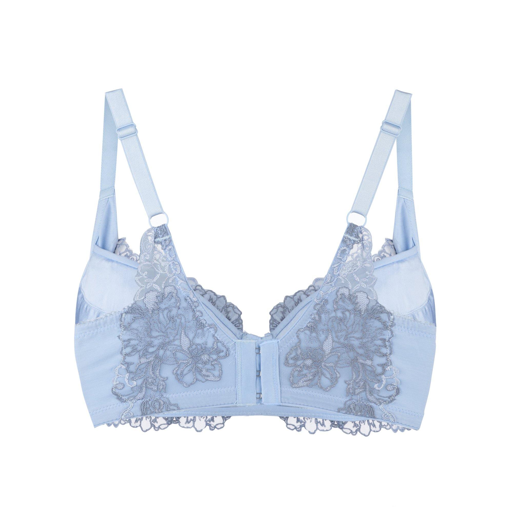Ashley Embroidery Silk & Organic Cotton Supportive Plunge Bra - Salty Season LLC