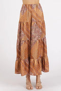 Mittoshop Paisley Patchwork Print Satin Maxi Skirt - Salty Season LLC