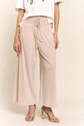 J.NNA Smocked Waist Boho Wide Leg Pants with Pockets - Salty Season LLC