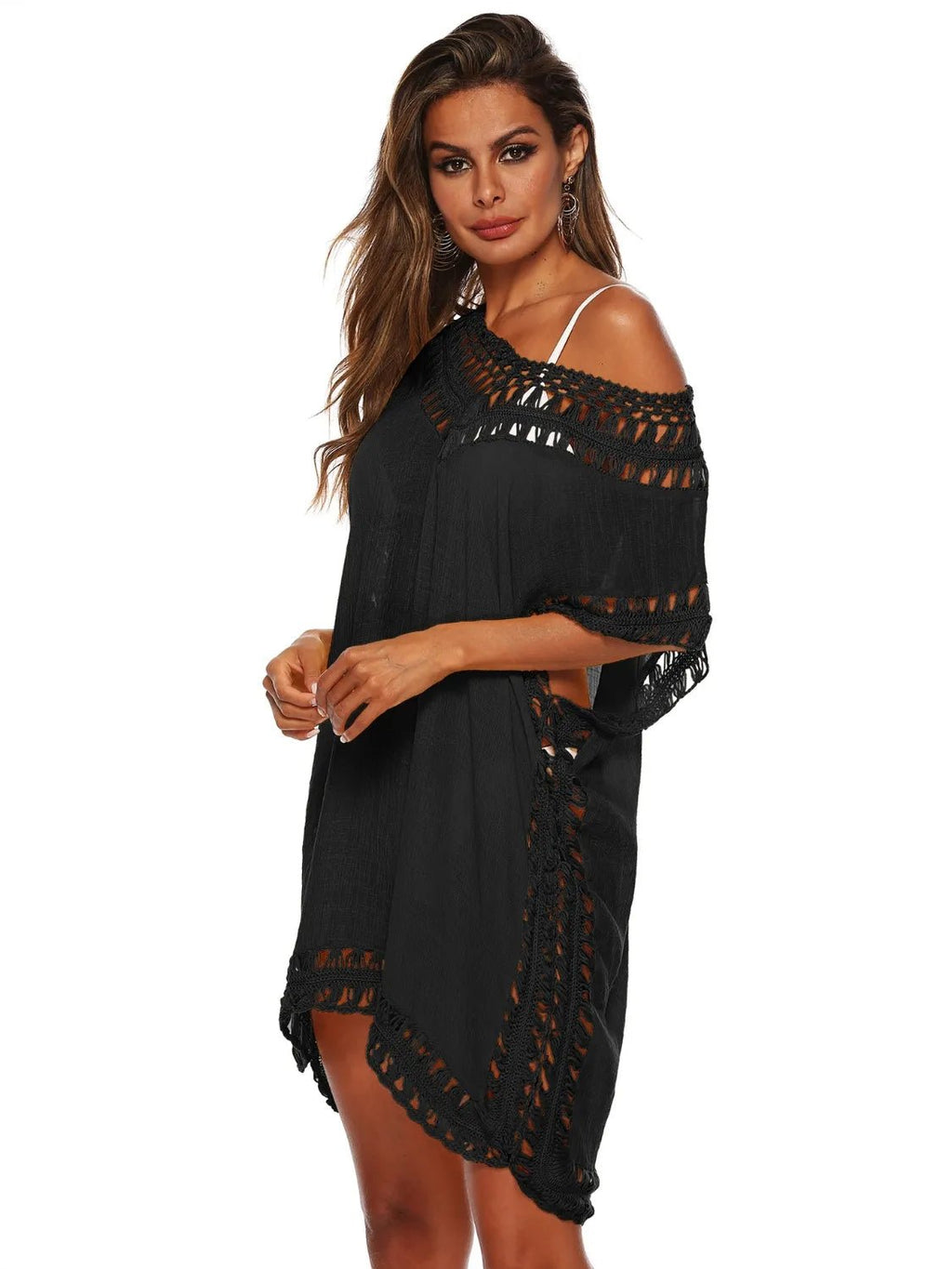 Bohemian Crochet Trim Beach Cover Up Dress - Salty Season LLC