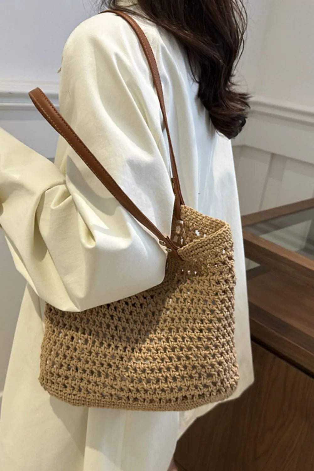 Openwork Woven Tote Bag - Salty Season LLC