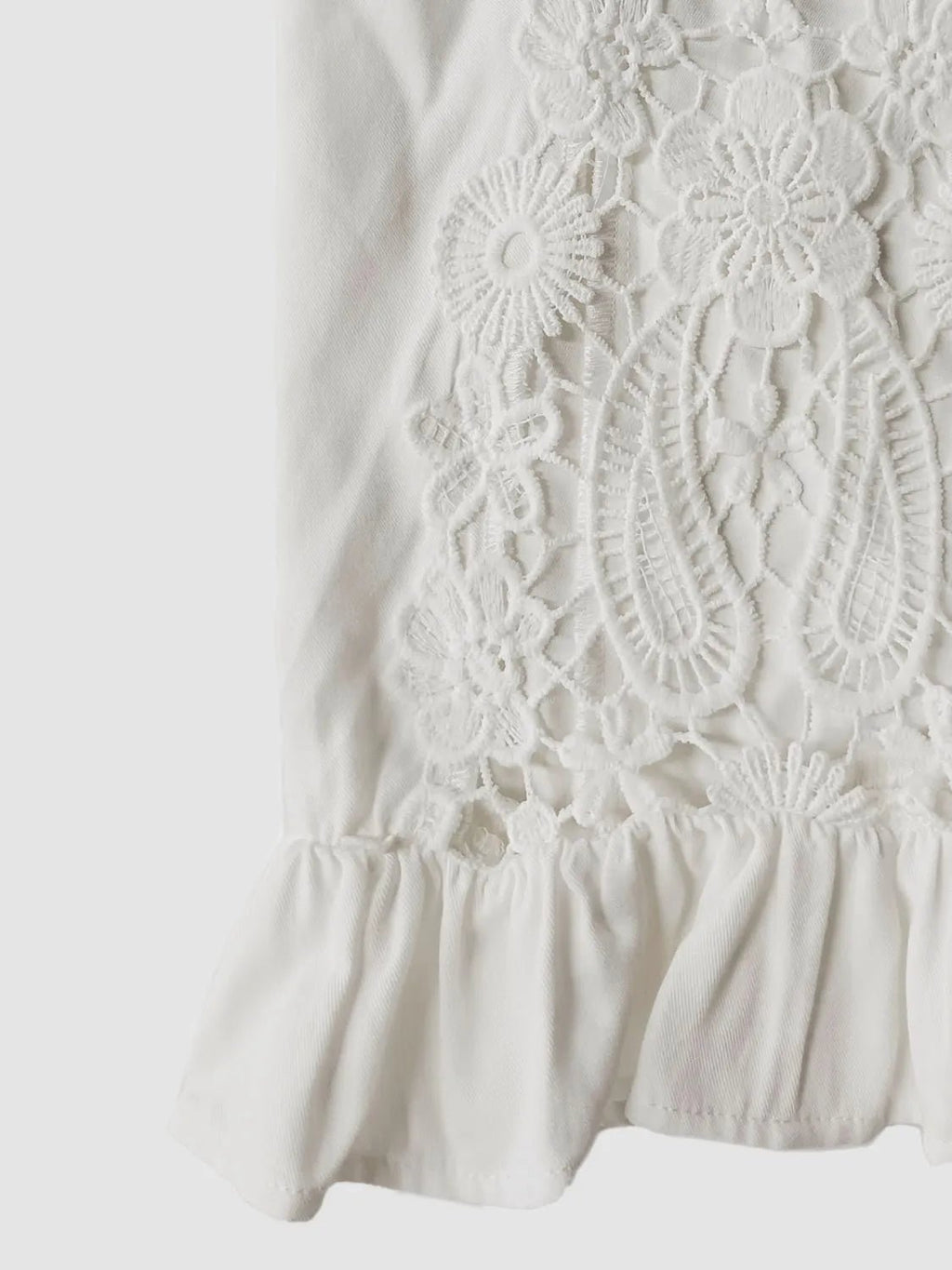 V-Neck Lace Flounce Sleeve Top - Salty Season LLC