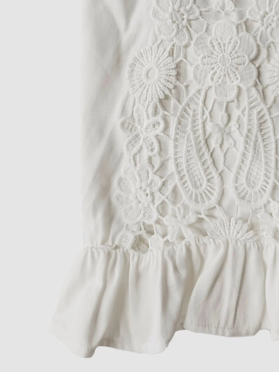 V-Neck Lace Flounce Sleeve Top - Salty Season LLC