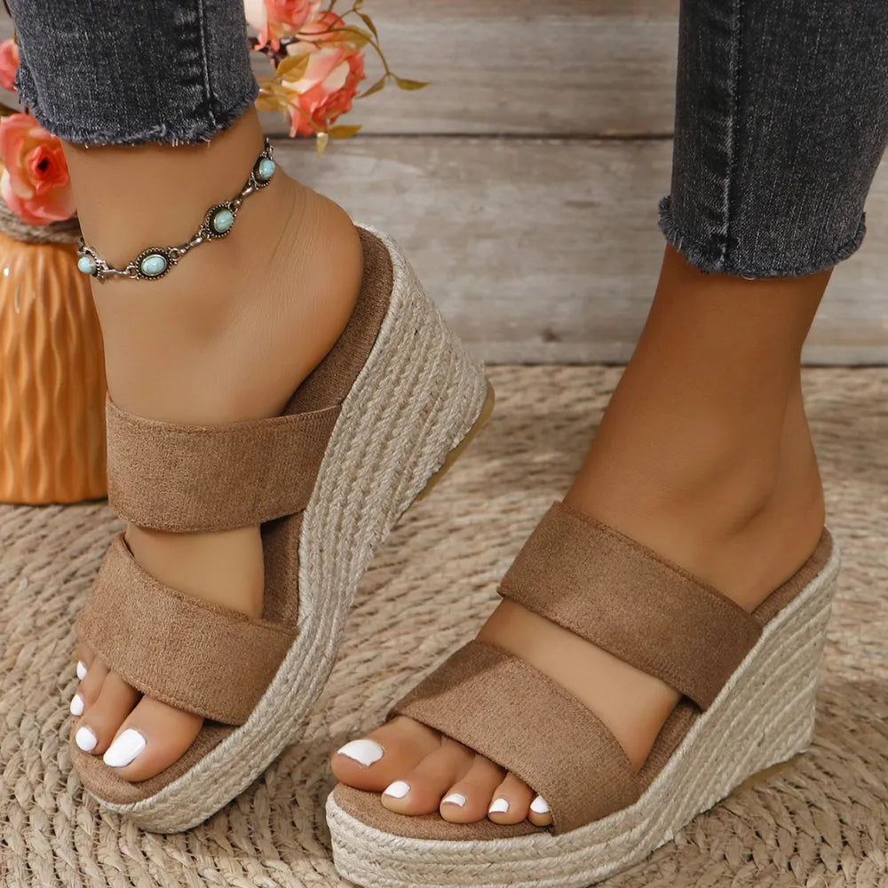 Open Toe Platform Wedge Sandals - Salty Season LLC