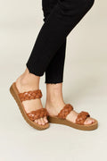 WILD DIVA Woven Dual Band Platform Sandals - Salty Season LLC