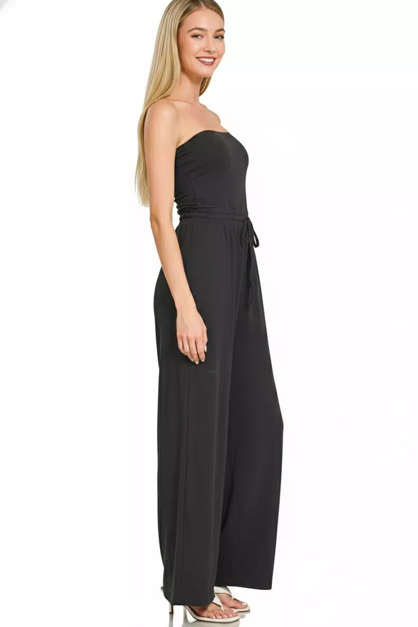 Zenana Jumpsuit with Drawstring Waist - Salty Season LLC