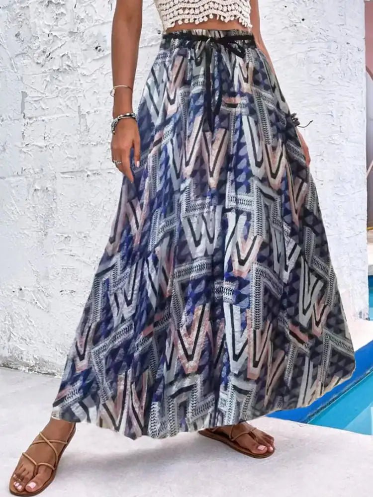 Bohemian Print A-Line Beach Dress for Women - Salty Season LLC