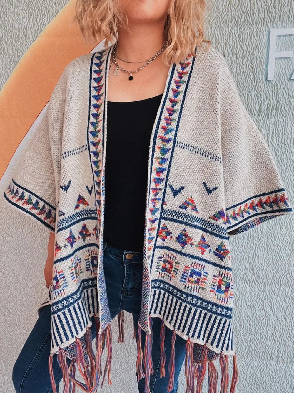 Fringe Open Front Cardigan - Salty Season LLC