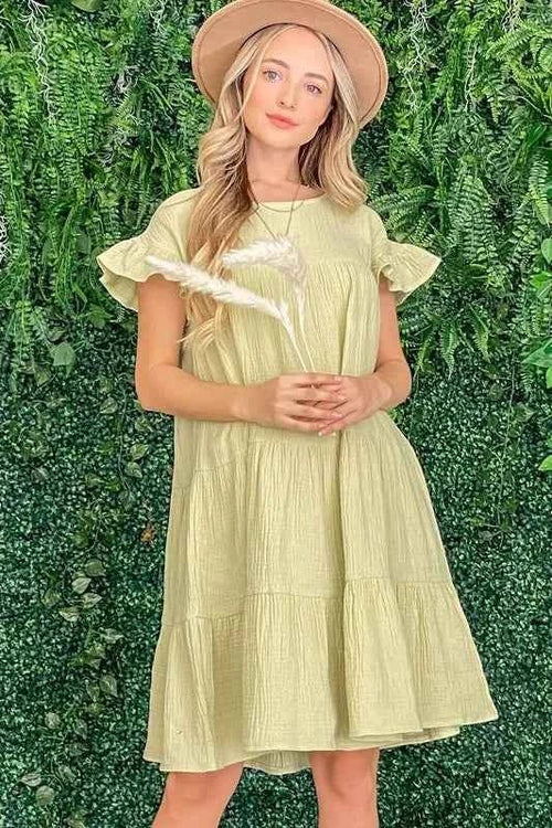 And The Why Cotton Gauze Baby Doll Casual Dress