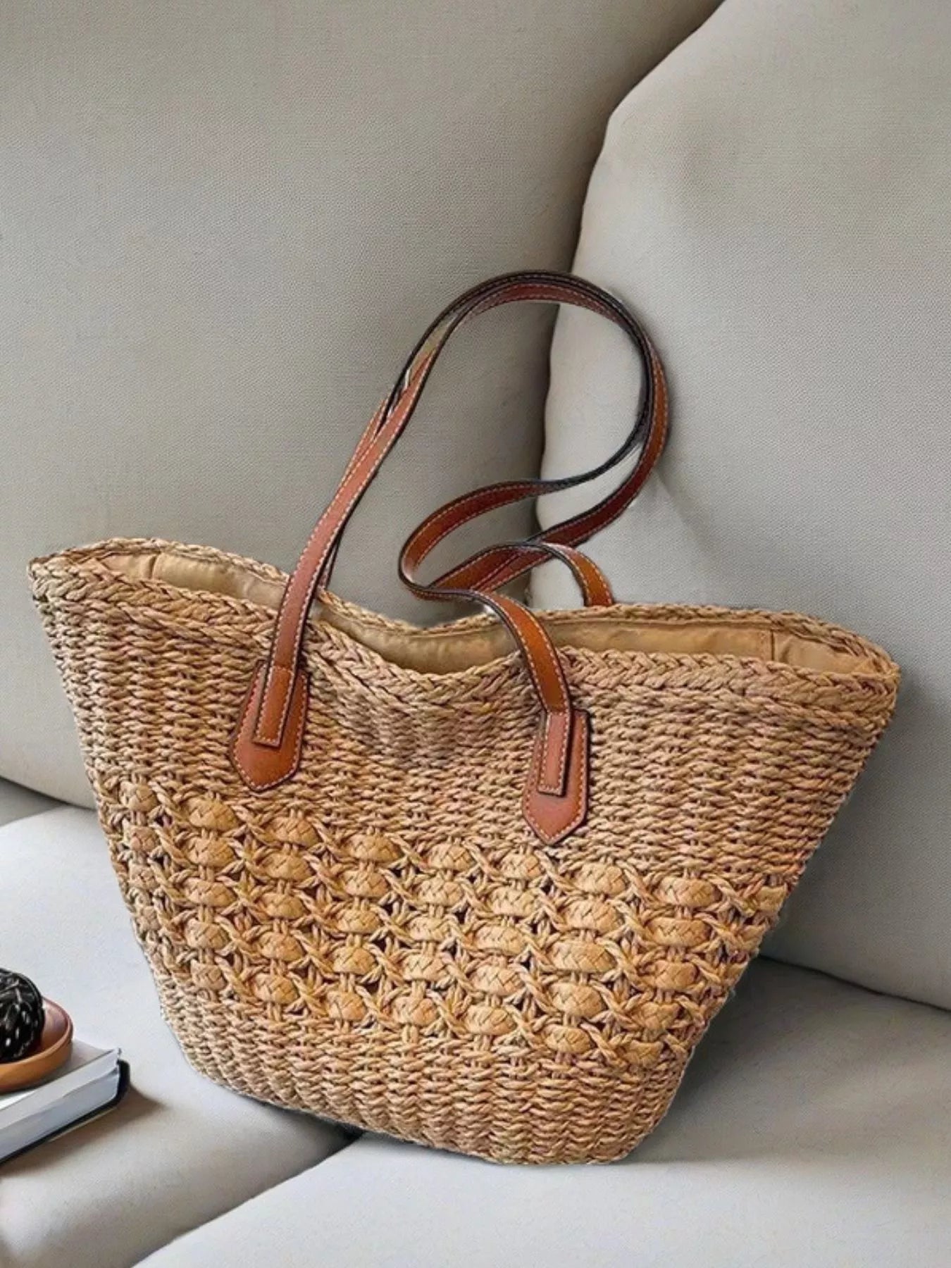 Straw Shoulder Bag - Handwoven Summer Purse - Salty Season LLC