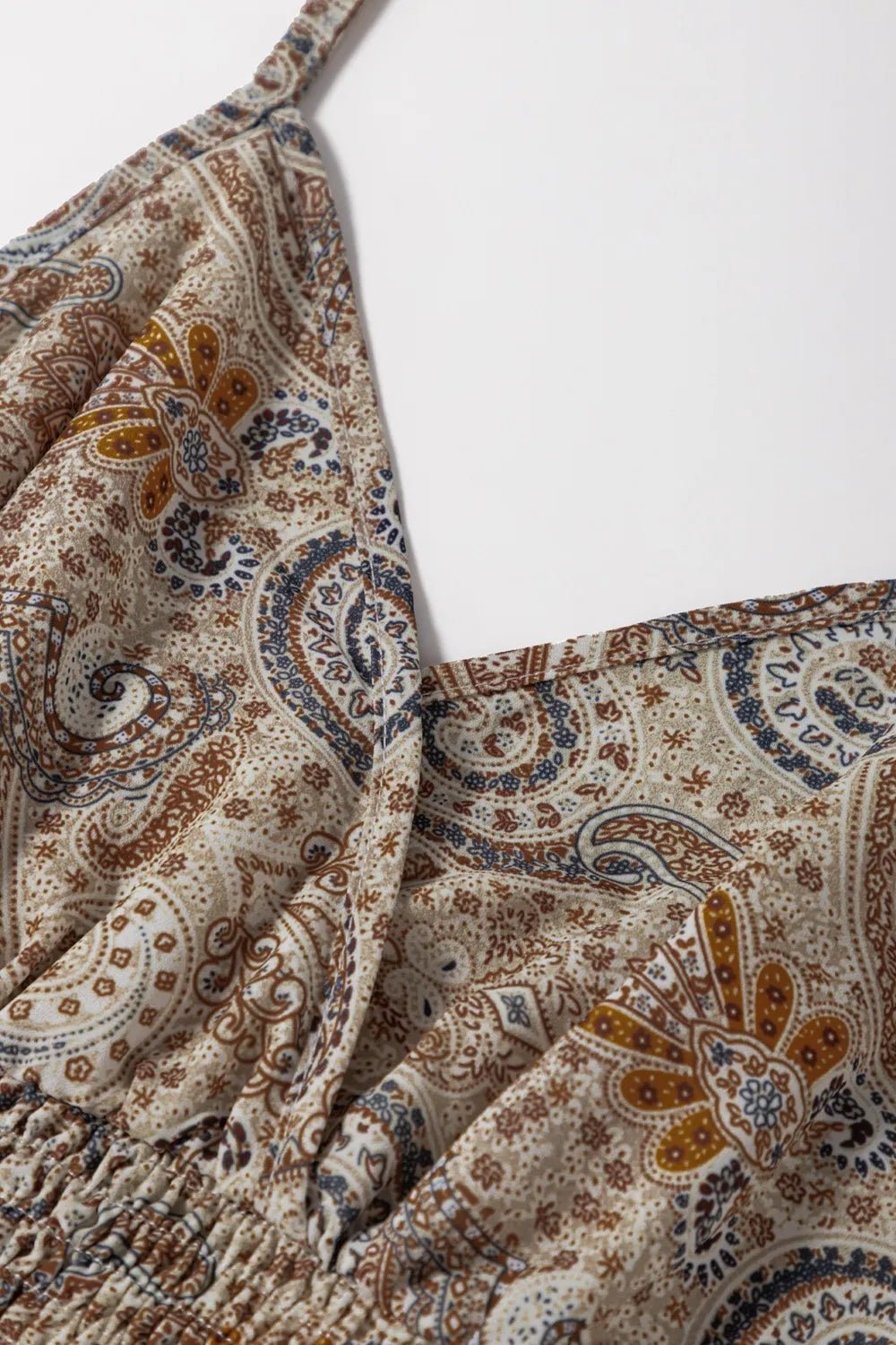 Paisley Printed Smocked Babydoll Cami - Salty Season LLC