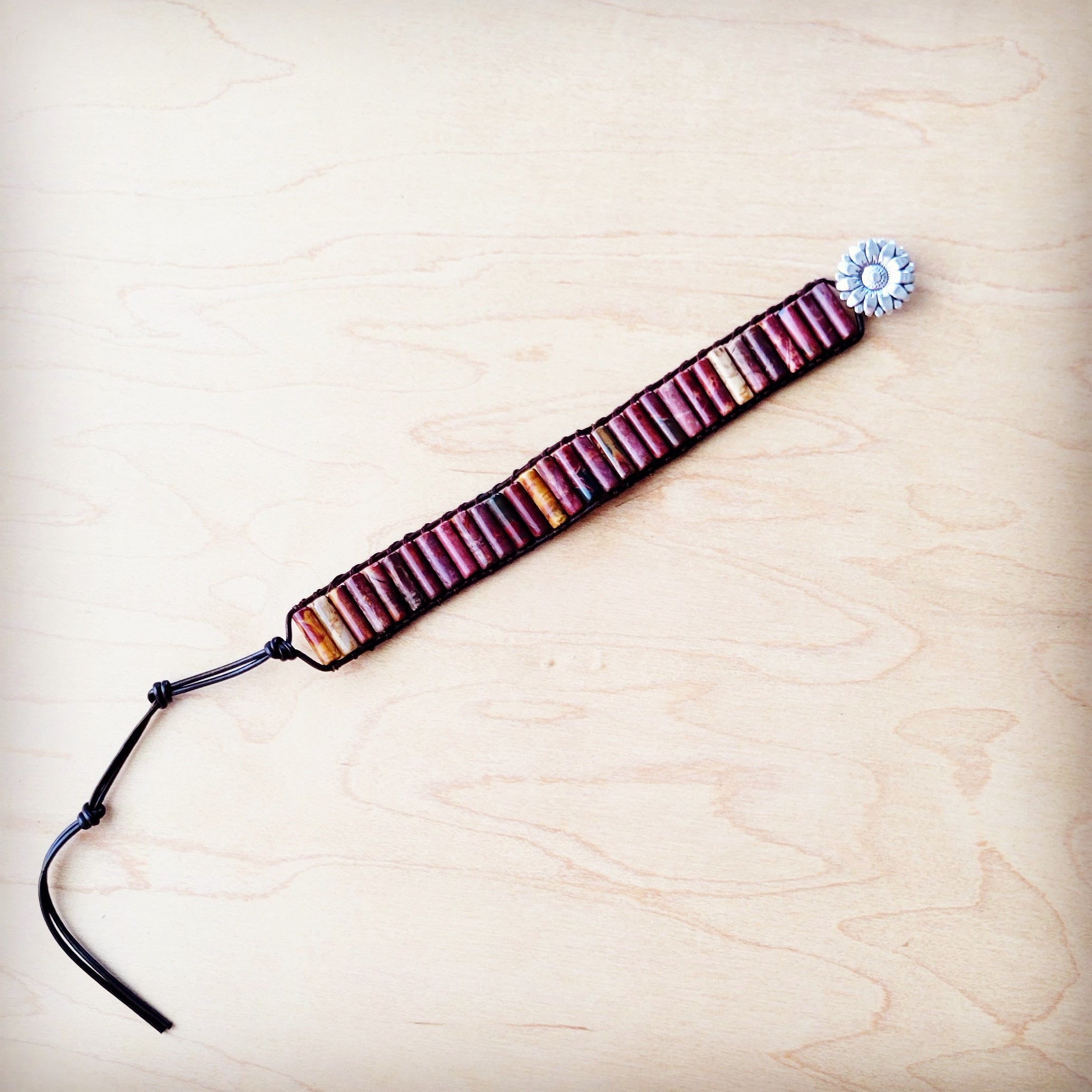 **Woven Picasso Stacked Stone Beaded Bracelet 810n - Salty Season LLC