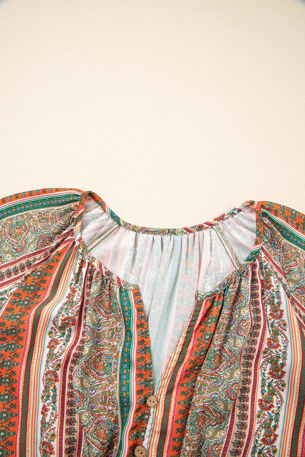 Bohemian Floral Print Buttoned V Neck Ruffle Tiered Dress - Salty Season LLC