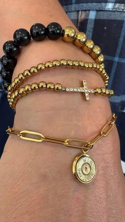 Paperclip Bracelet with bullet charm Prettyhunter.com