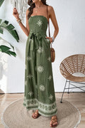 Printed Wide Leg Tube Jumpsuit - Salty Season LLC