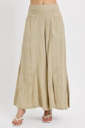 RISEN Shirring Detail Wide Leg Pants - Salty Season LLC