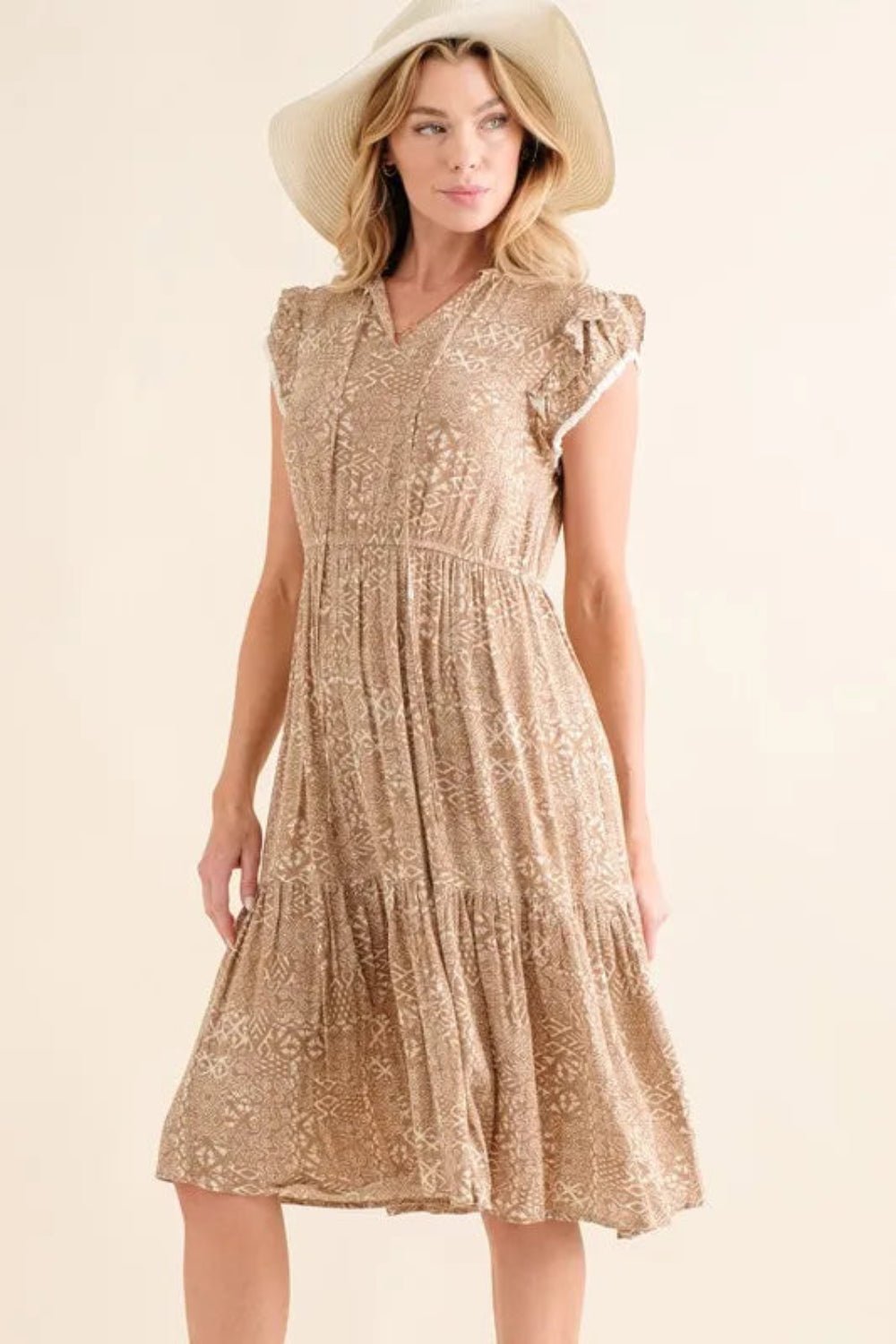 And The Why Boho Printed Tiered Maxi Dress - Salty Season LLC