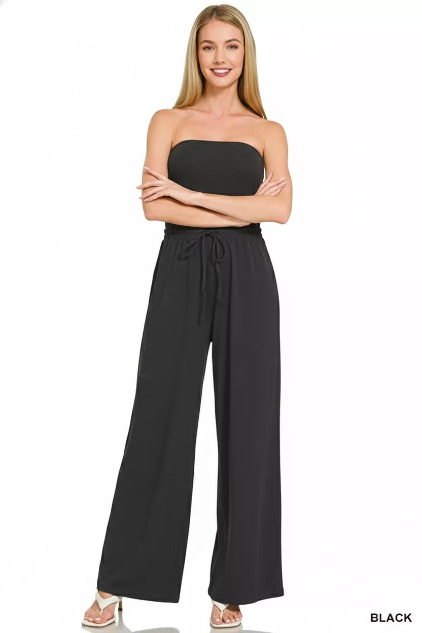 Zenana Jumpsuit with Drawstring Waist - Salty Season LLC