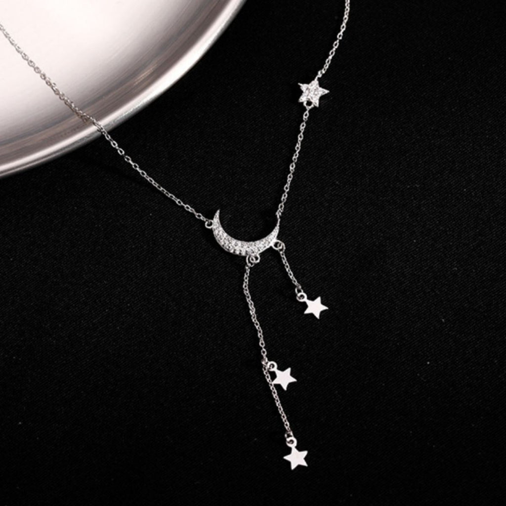 925 Sterling Silver Star Moon Necklace - Salty Season LLC
