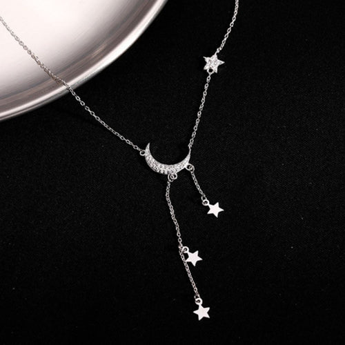 925 Sterling Silver Star Moon Necklace - Salty Season LLC