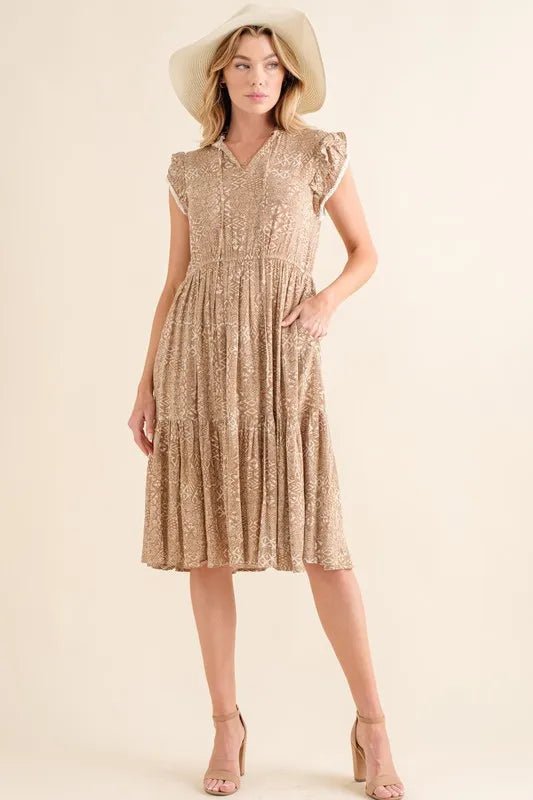 And The Why Boho Printed Tiered Maxi Dress - Salty Season LLC